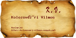 Kolozsvári Vilmos névjegykártya